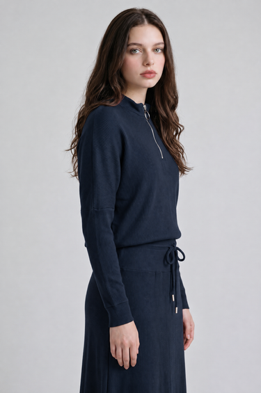 חולצת ריב עם רוכסן NAVY