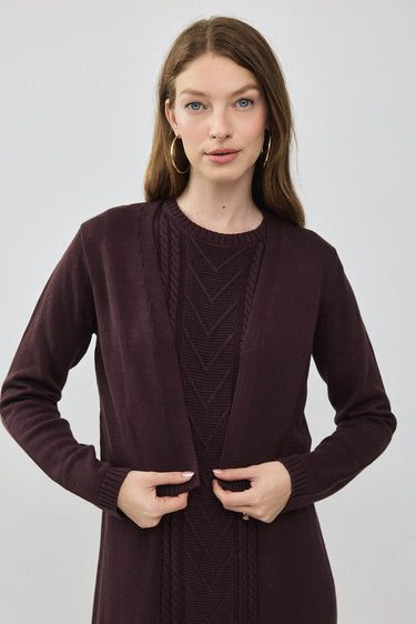 קרדיגן סריג פתוח PLUM
