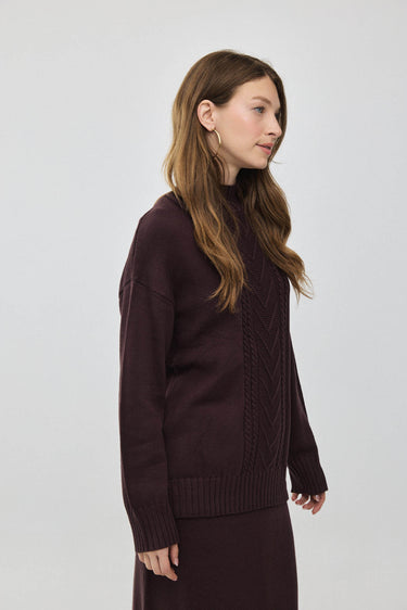 סריג אוברסייז צמה PLUM