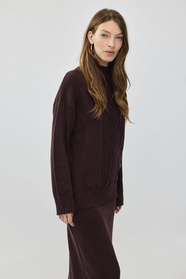 סריג אוברסייז צמה PLUM