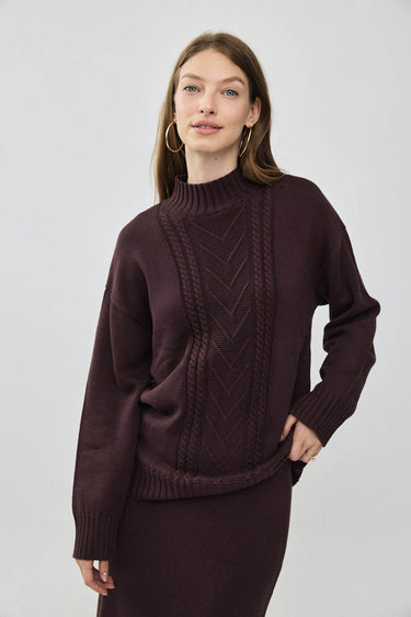 סריג אוברסייז צמה PLUM