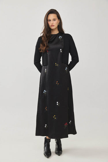 סרפן פרחים רקומים BLACK