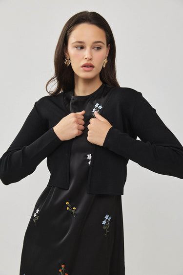 קרדיגן פתוח אלגנטי BLACK