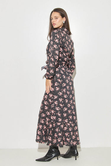 טופ פרחים עם קשירה PINK - BLACK