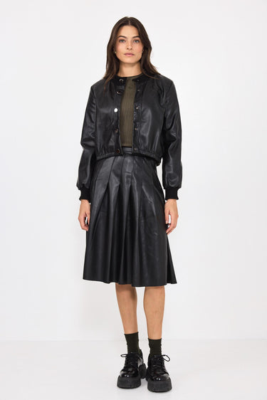 חצאית עור פליסה