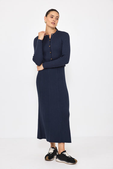 חצאית חלקים מקסי סריג