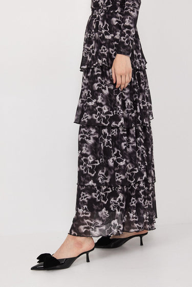 חצאית רשת מדוגמת קומות