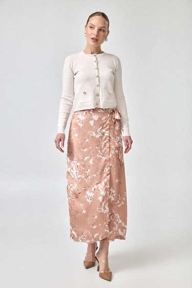 חצאית מעטפת מדוגמת