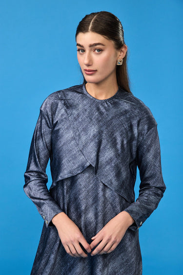 טופ קרופ מעטפת סאטן ג'ינס