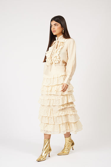 חצאית שכבות עם תחרה